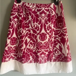 Ann Taylor Loft Floral Pink and White Silk Blend A line Skirt size 2P NWT